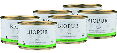 BIOPUR Bio Diät-Hundefutter bei Nieren-Erkrankungen 6x400g