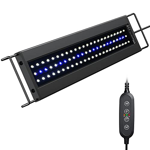 NICREW AquaLux LED Aquarium Beleuchtung, Aquarium Lampe mit Timer, Einstellbare Helligkeit und 3 Lichtmodi, IP67 Wasserdicht, 43-60cm