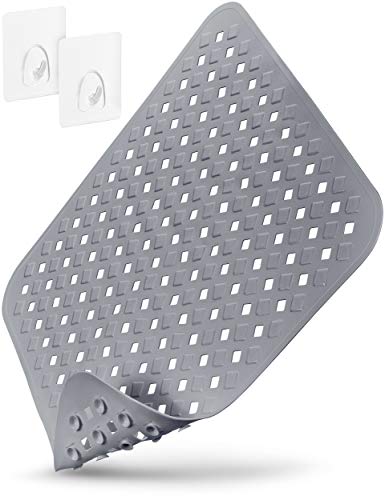 Homerella Duschmatte Hautsensitiv 53x53 cm, INKL. AUFHÄNGUNG | Antirutschmatte Dusche BPA frei, latexfrei | Duschmatte rutschfest schimmelresistent & maschinenwaschbar | Duscheinlage rutschfest