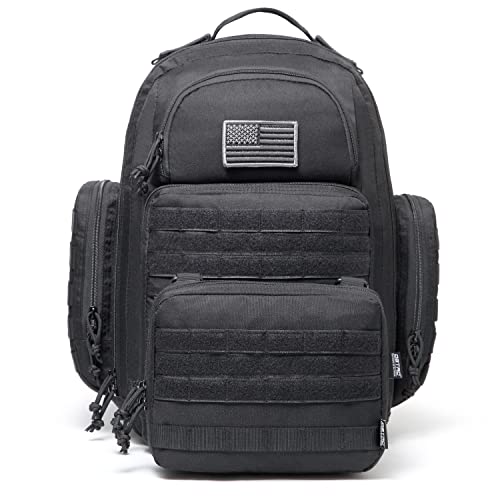DBTAC Wickeltasche Rucksack für Papa, große Baby-Wickeltasche für Männer mit Wickelunterlage, isoliert + abwischbare Taschen, Kinderwagengurte, schwarz