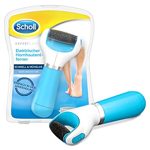 Scholl Expert Care, Hornhaut Entfernung für seidig weiche Füße,elektrischer Hornhautentferner schnell & Mühelos (mit Meeresmineralien Rolle für präzise Ergebnisse,1 Gerät inkl. Rolle)1 Stück(1er Pack)