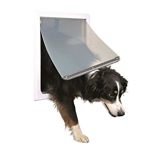 Trixie Pet Products 2-Wege-verriegelbare Hundetür, mittlere bis große Hunde, Weiß, Medium - Extra Large