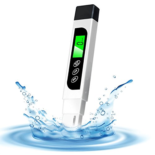 Sammiu Digitale Wasserqualität Tester, 3 in 1 TDS Meter, EC Meter und Temperatur Meter, Messbereich 0-9999ppm, Ideal Wasser Tester für Trinkwasser, Aquarien, etc.