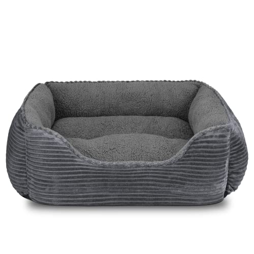 FURTIME Hundebett Waschbar, Hundebett Mittelgroße und Grosse Hunde, Hundekorb Flauschig, rutschfest Hundebetten, Anti-Angst-Hundebett, 76x61x23cm, Haustierbett für Mittlere und Große Hunde und Katzen