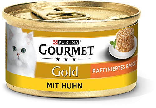 PURINA GOURMET Gold Raffiniertes Ragout Katzenfutter nass, mit Huhn, 12er Pack (12 x 85g)
