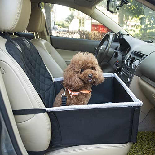 Vicera Hunde Autositz für Kleine & Mittlere Hunde mit Kissen und Sicherheitsgurt • Enorm Stabiler & Komfortabler Hundesitz Auto für Vordersitz & Rückbank • Hundeautositz, Hundekorb, Hundebox