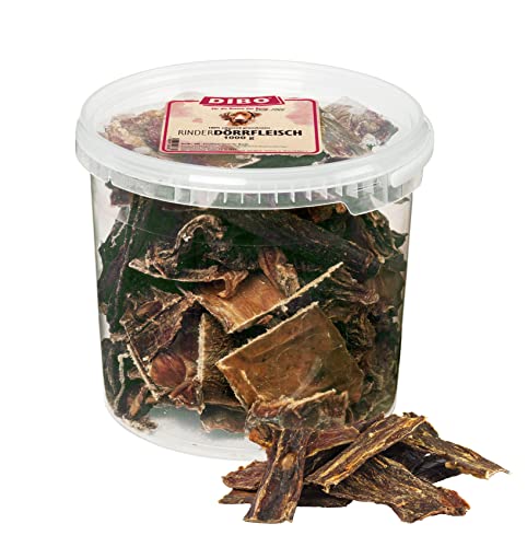 DIBO Dörrfleisch (1 kg) der kleine Naturkau-Snack oder Leckerli für Zwischendurch, Hundefutter, Qualitätskauartikel ohne Chemie von DIBO
