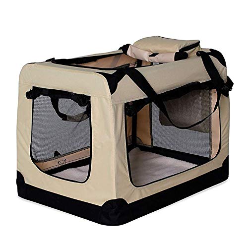 lionto Hundetransportbox Hundetasche Hundebox faltbare Kleintiertasche, (XL) 82x58x58 cm beige