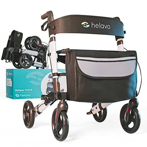 HELAVO faltbarer premium Rollator - Leichtgewicht aus Aluminium - maximale Mobilität in Wohnung und Outdoor