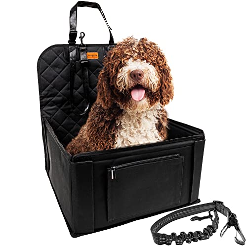 FIRSTPAW Hunde Autositz für Kleine bis Mittlere Hunde - Hundesitz Auto Rückbank und Vordersitz, Hochwertiger und wasserdichter Hundeautositz Schwarz Hundetransportbox Auto