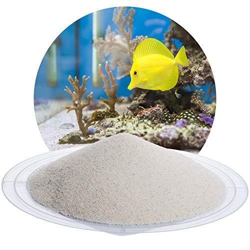 Schicker Mineral – 25 kg Aquariumsand Weiß – feiner Aquariumkies gewaschen & ungefärbt – kantengerundeter Bodengrund Kies für Süßwasseraquarien & Meerwasseraquarien (Ø Körnung: 0,2-0,5 mm)