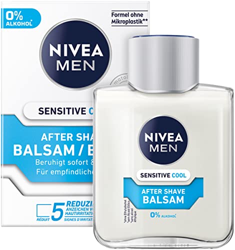 NIVEA MEN Sensitive Cool After Shave Balsam (100 ml), beruhigendes After Shave, Hautpflege nach der Rasur mit Kamille und Vitamin E