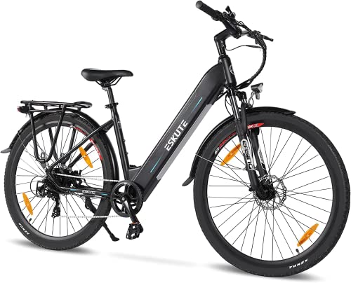 ESKUTE E-Bike Polluno mit 36V 14.5Ah Samsung-Zellen Akku bis zu 100km Lange Range Elektrofahrrad 28 Zoll Pedelec 250W Heckmotor E-Citybike Hollandrad