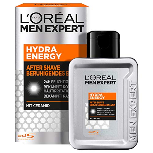 L'Oréal Paris Men Expert After Shave Balsam und Gesichtspflege für Männer, Gegen Rasurbrand, Rötungen und Irritationen, Hydra Energy, 1 x 100 ml