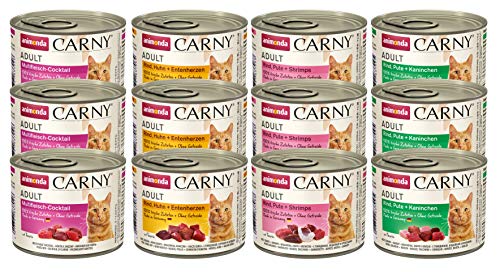 Animonda Carny Adult Katzenfutter, Nassfutter für ausgewachsene Katzen, Kräftige Variation , 12 x 200 g