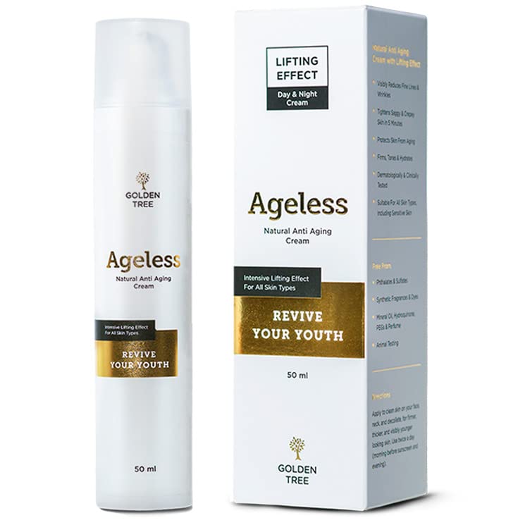 Golden Tree Ageless Anti-Falten-Creme – Anti-Aging-Gesichtscreme Tag und Nacht – Hautpflegeformel erhöht Kollagen und Elastin – verbessert das Hautvolumen – glättet Falten – verjüngt die Haut