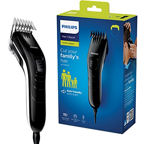 Philips QC5115/15 Haarschneider mit 11 präzisen Längeneinstellungen von 0.5mm bis 21mm, selbstschärfende Stahlklingen, kabelbetrieben