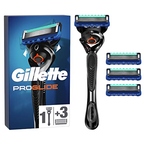 Gillette ProGlide Nassrasierer Herren, Rasierer + 4 Rasierklingen mit 5-fach Klinge, Geschenk Männer