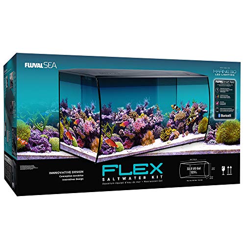 Fluval Flex Marine Aquarium 123L, Meerwasser Aquarium, schwarz, 1 Stück