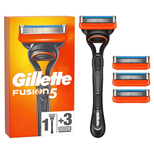 Gillette Fusion 5 Nassrasierer Herren, Rasierer + 4 Rasierklingen mit 5-fach Klinge, Geschenk Männer