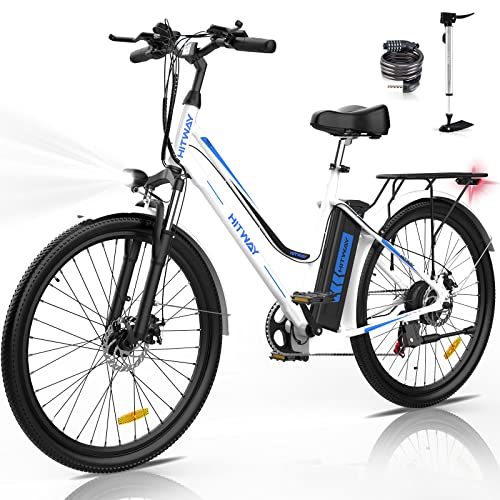 HITWAY 26 Zoll E-Bike, Elektrofahrrad für Damen Herren, Pedelec Cityräder Cruise City Bike,250W Motor,Li-Batterie 36V/11,2Ah ebike,Shimano 7 Gängen,bis 35-90KM