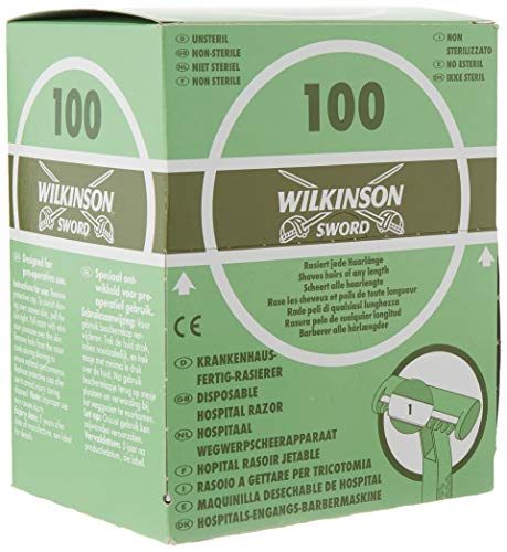 Wilkinson Sword Einweg-Rasierer Krankenhaus mit einziehbarer-Funktion, Spenderbox, grün