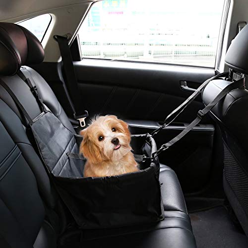 IvyLife Auto-Hundesitz für Kleine Hunde oder Katzen, Transporttasche verstellbar aus Oxford-Stoff Wasserdicht Atmungsaktiv Haustier Sicherheit Auto Sitz Doppelt Schicht Verdickt Haustier