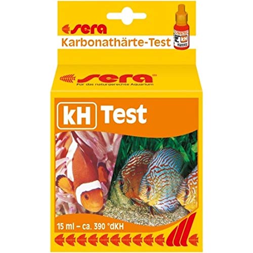 sera 04210 Karbonathärte Test (KH), misst zuverlässig und genau die Karbonathärte, für Süß- & Meerwasser, im Aquarium oder Teich, 15 ml (1er Pack)