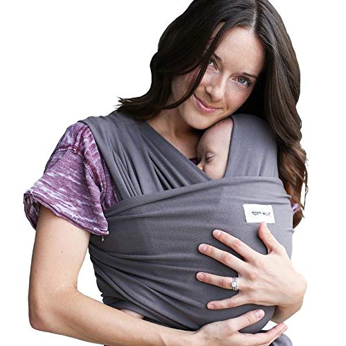 Sleepy Wrap Baby Tragetuch Neugeborene - Tragetuch Baby und Kleinkinder - Einfach zu binden - Babytrage Neugeborene aus Baumwolle ab Geburt bis 16 kg (Dunkelgrau/Dark Grey)