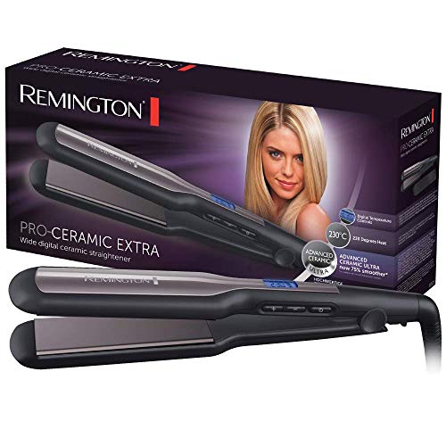 Remington Glätteisen breit Pro-Ceramic Extra (extra breite 45mm Stylingplatten -speziell für dickes, krauses, lockiges und sehr langes Haar) LCD-Display, 150-230°C, Haarglätter S5525