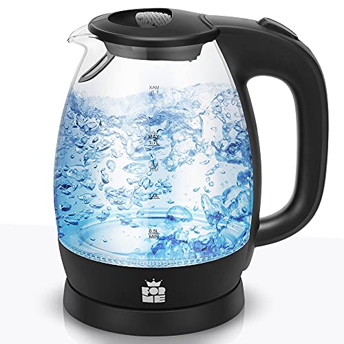 ForMe Glas Wasserkocher 1,7 I Glaswasserkocher I Wasserkessel 2200W I Kalkfilter I Blau LED Teekessel I 360°-Sockel I Abschaltautomatik I Trockengehschutz I Edelstahl I BPA Frei