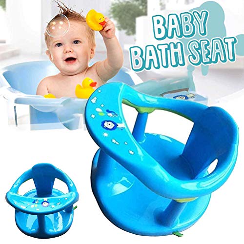 Qhome Soft-Touch-Baby-Badesitz Baby-Badewannensitz zum Sitzen im Bad Baby-Badewanne mit Rückenlehnenstütze Und Saugnäpfen für Stabilität