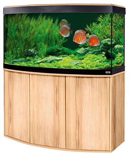 Aquariumkombination Fluval Vicenza 260 mit LED Beleuchtung, Heizer, Filter und Unterschrank Kernbuche