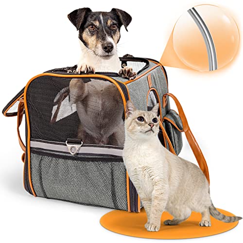 Tierhood - Hundetasche, Katzentasche bis zu 6.5kg - [ATMUNGSAKTIV] - Transporttasche für Auto, Zug, Unterwegs mit Tragegurt - Hundetragetasche - Katzentragetasche - Transportbox - Haustiertasche