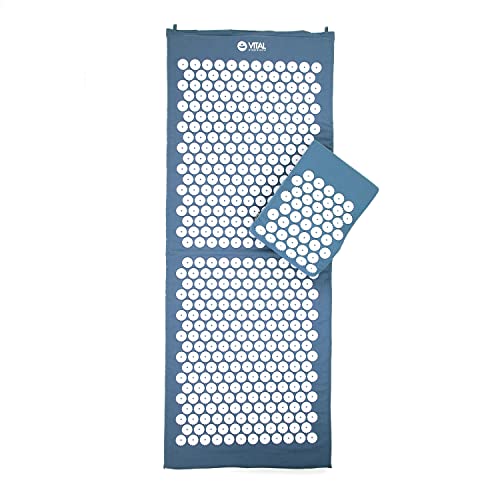 BODHI Akupressur-Set Vital XL : Akupressurmatte (130 x 50 cm) | inkl. Tasche & Akupressurkissen | Entspannungsmatte, vitalisierend für den Rücken | Perfekte Regeneration der Muskeln (blau)