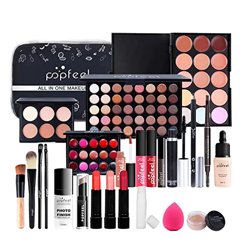 BrilliantDay 24 Stück Mehrzweck Make-up-Set All-in-One Make-up-Geschenkset Kosmetik-Palette Starter Kit Lipgloss Blush Brush Lidschatten-Palette Hochpigmentierte Für Frauen Mädchen