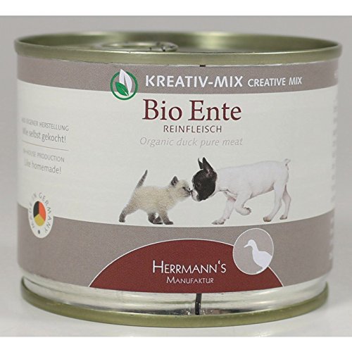 12 Stück (Dosen) Herrmanns Selection Kreativ Mix 100% Bio-Ente 200g