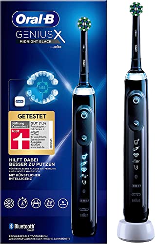 Oral-B Genius X Elektrische Zahnbürste/Electric Toothbrush, 6 Putzmodi für Zahnpflege, künstliche Intelligenz & Bluetooth-App, Geschenk Mann/Frau, Designed by Braun, schwarz