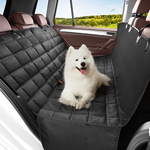Hundedecke Auto Rückbank 4-in-1, 100% Wasserdicht Hundesitz Auto Rückbank für PKWs, LKWs, und SUVs, Kratzfeste rutschfeste Autoschondecke Hund Rücksitz