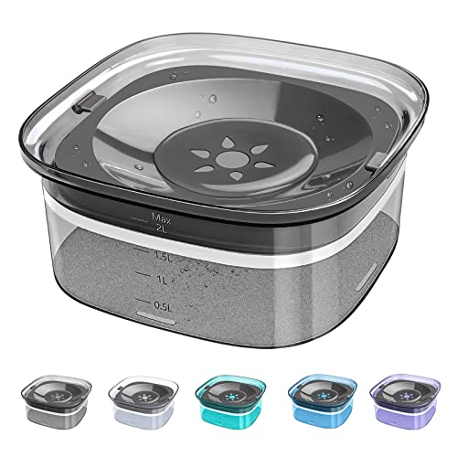 Unipampa Wassernapf für Haustiere 2 L, Hundenapf, langsamer Trinknapf, Wassernapf für Hunde, Wasserspender, Reise Trinknapf, für Hunde, Katzen, Anti-Schwapp, rutschfest, Dog Bowl, Spritzwasserfrei
