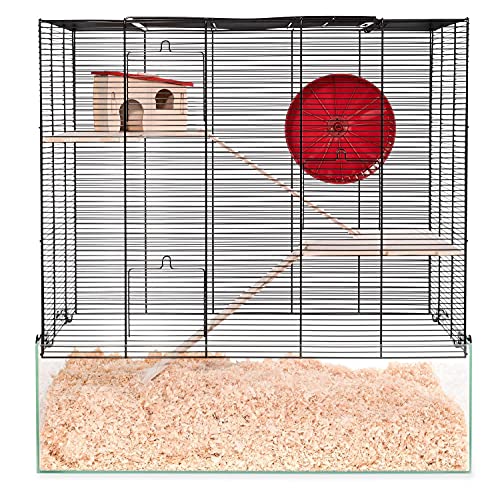 PETGARD Kleintier-Käfig Oregon - Hamster-Stall mit Laufrad - 2-stöckiger Nager-Käfig - Hamsterkäfig mit Zubehör - Mäusekäfig 67 x 36,5 x 70 cm