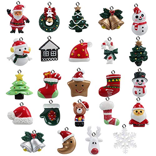 Naler 24-teilig Weihnachtsanhänger Christbaum Deko Weihnachtsbaumschmuck für Adventkalender