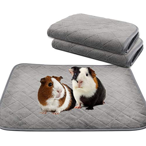 RANYPET 2 Stück PIPI Pad für Meerschweinchenkäfig, Sehr saugfähige Wiederverwendbare und waschbare Fleece Trainingspads für Haustiere mit wasserdichter Unterseite für Kleintiere L