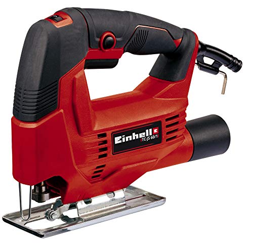 Einhell Stichsäge TC-JS 60/1 (400 W, max. 60 mm, Drehzahlelelektronik, werkzeugloser Sägeblattwechsel, Sägeschuh für Gehrungsschnitte bis 45° Grad)