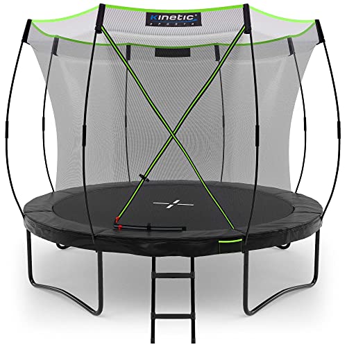 KINETIC SPORTS Trampolin Ultimate Pro 'Black Edition' für Kinder und Erwachsene | TÜV GS-geprüft | Designed in Germany | Fiberglas Netzstangen | AirMAXX Technologie | 305 cm