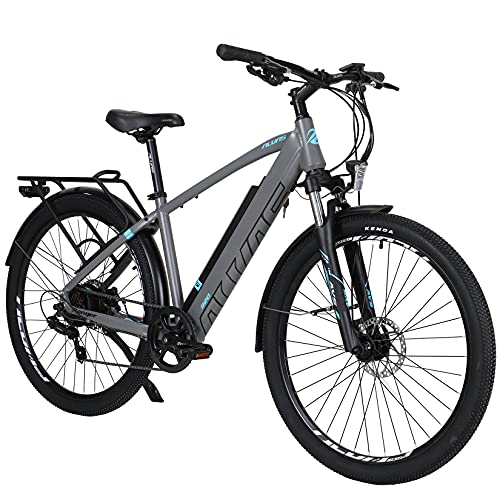 Hyuhome Elektrofahrräder für Erwachsene Herren Damen 36V 12.5Ah Mountain E-MTB Fahrrad,27.5' Ebikes Full Terrain,Shimano 7 Gang Getriebe Doppelscheibenbremsen für Outdoor Pendler