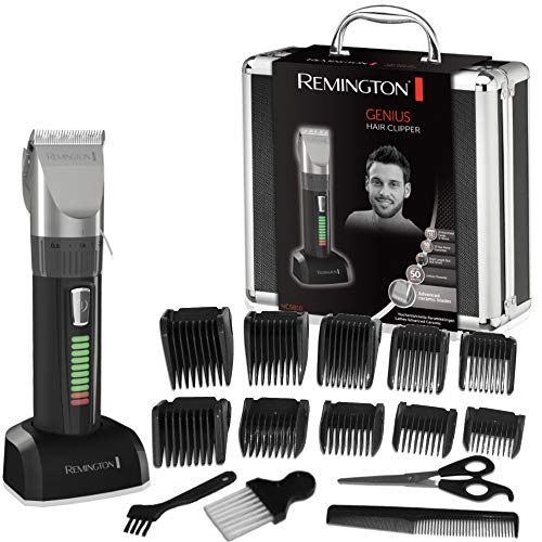 Remington Haarschneidemaschine HC5810 (selbstschärfende Keramikklingen, 10 Aufsteckkämme + Präzisionslängeneinstellung, Netz-/Lithium Ionen Akkubetrieb, Profi-Alukoffer) Haarschneider, Haartrimmer