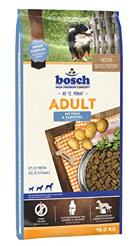 bosch HPC Adult mit Fisch & Kartoffel | Hundetrockenfutter für ausgewachsene Hunde aller Rassen | 1 x 15 kg