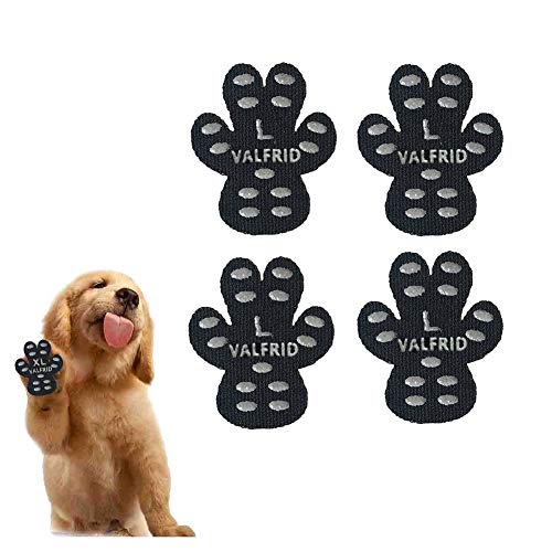VALFRID Anti-Rutsch Pfotenschutz für Hunde 24 Stücke,Selbstklebende Silikon-Gel Beständig rutschfest Traktion Hund Schuhe Hundeschuhe Hundesocken Ersetzen L