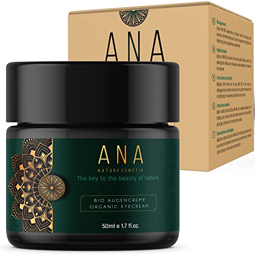 BIO Augenpflege mit Aloe Vera - Anti-Aging Augencreme gegen Falten und Augenringe - Hyaluronsäure -Belebendes Anti-Aging für Männer und Frauen - 50ml - ANA Naturkosmetik -Eye Cream Made in Germany